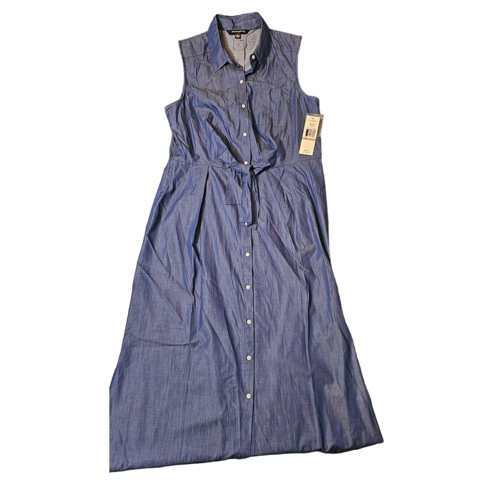 Sharagano Denim sleeveless long dress NWT